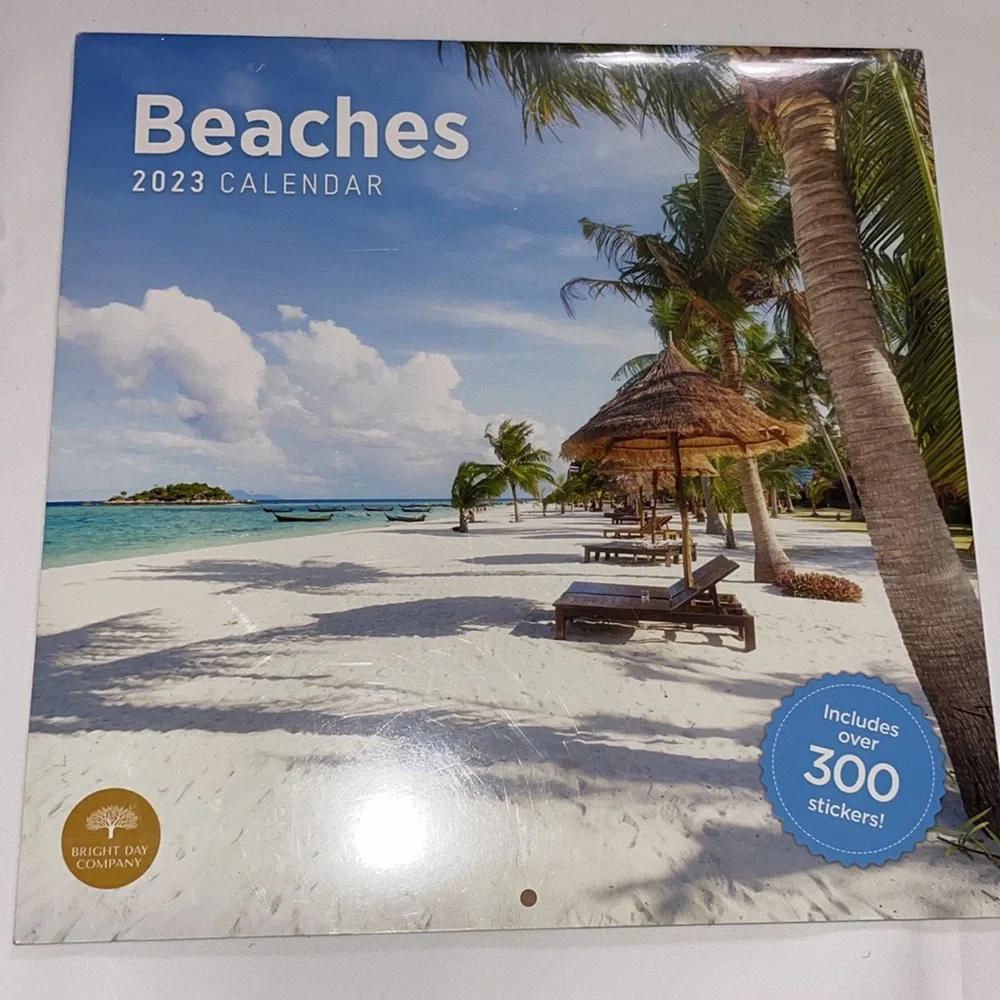 Wall Calendar 2023 Beaches Monthly Wall Calendar by Bright Day 12” X 12”